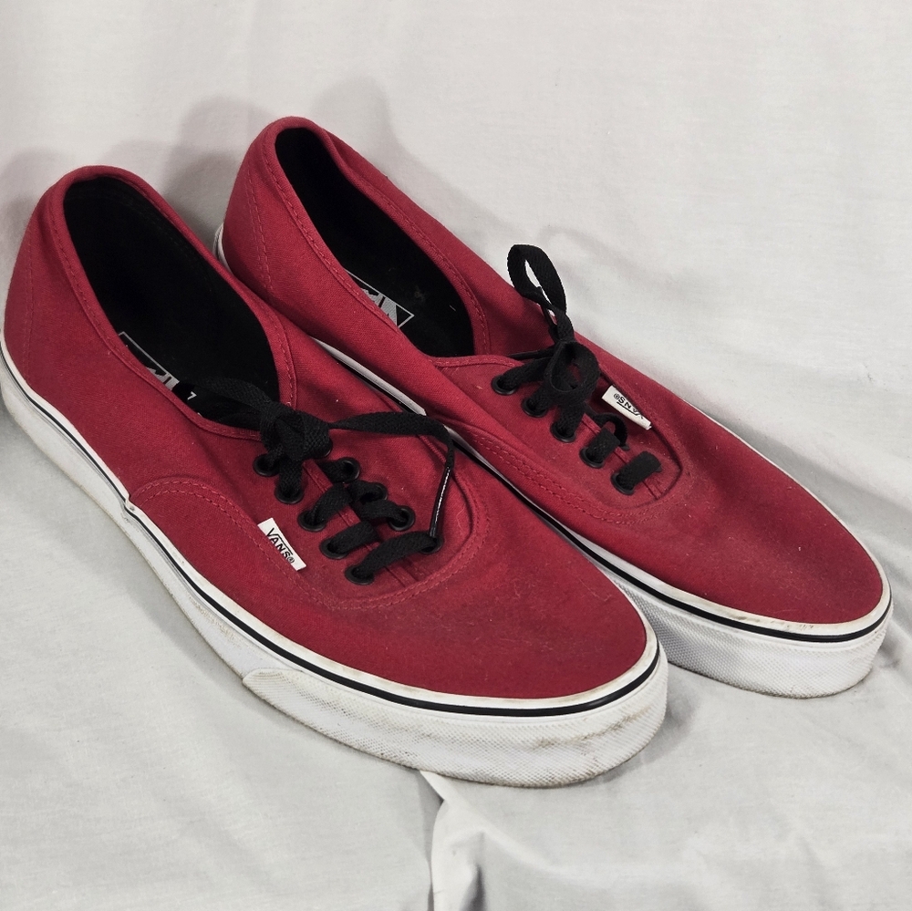 Vans Off The Wall Skateboard Sneakers Men's 11.5 Red Shoes Casual Lace Up